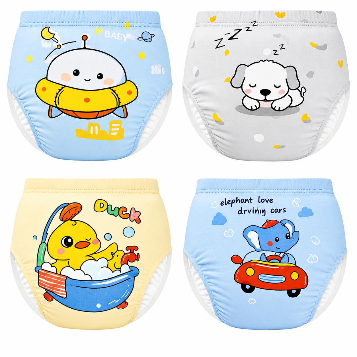 Reusable Muslin Training Pants – Soft Muslin Cotton Toddler Potty Diaper Pants – Boys & Girls,Multi Pattern Design (Multicolor) (1, 0-12 Months)-image-26