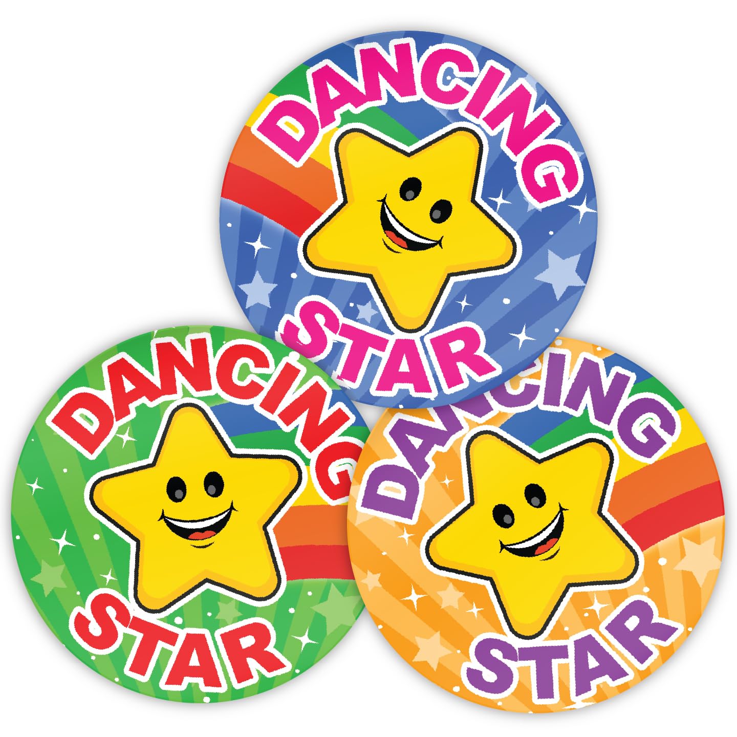 Stone Melon School Reward Stickers 144 Well Done Dancing Star Stickers 30Mm Round Awards Nursery Teachers Parents Children Kids