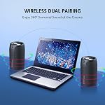 Portable Bluetooth Speaker, ZEALOT S32 Speaker Bluetooth Wireless, Waterproof Speaker IPX5, Long Playtime, Stereo Pairing, MIC/TF Card/USB/AUX Home/Outdoor/Home Audio Gift-Black