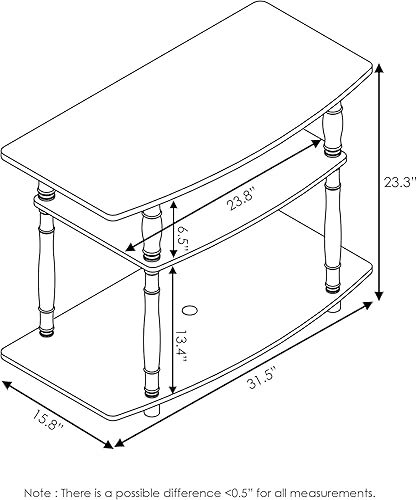 Miniatura 19 de Furinno Tools - Mesa de 3 niveles para TV., Madera, Roble francés gris/negro. Roble francés gris/negro.,Marron oscuro,Espresso / negro,Ámbar