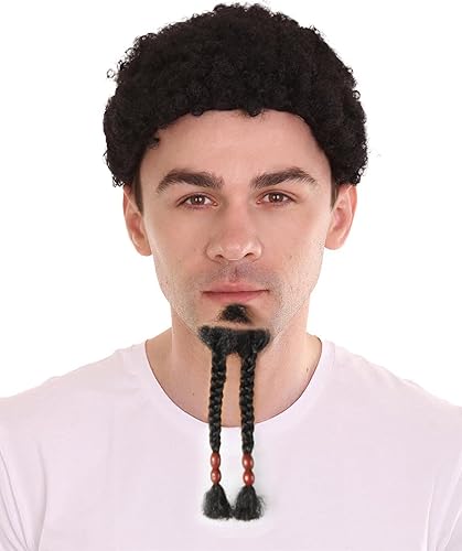 Cabello humano largo con cuentas de pelo humano para hombre