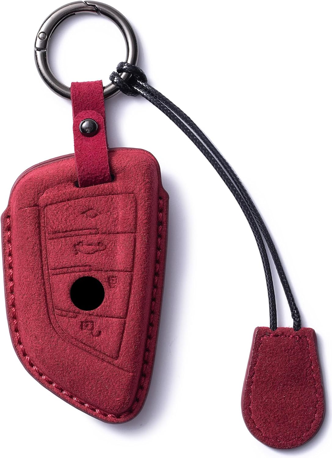 for BMW Suede Genuine Leather Key Fob Cover Compatible with BMW 2 5 6 7 Series X1 X2 X3 X5 X6 X7
