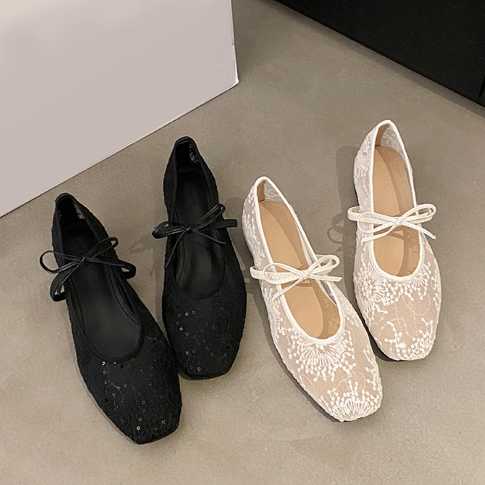 Ballerinas Damen Mit Riemchen Elegant Und Bequem Tanzschuhe Komfortabel Und Stilvoll Sommerschuhe Outdoor/Indoor Keilabsatz Halbschuhe Slip On Damenschuhe FüR Hochzeitskleider