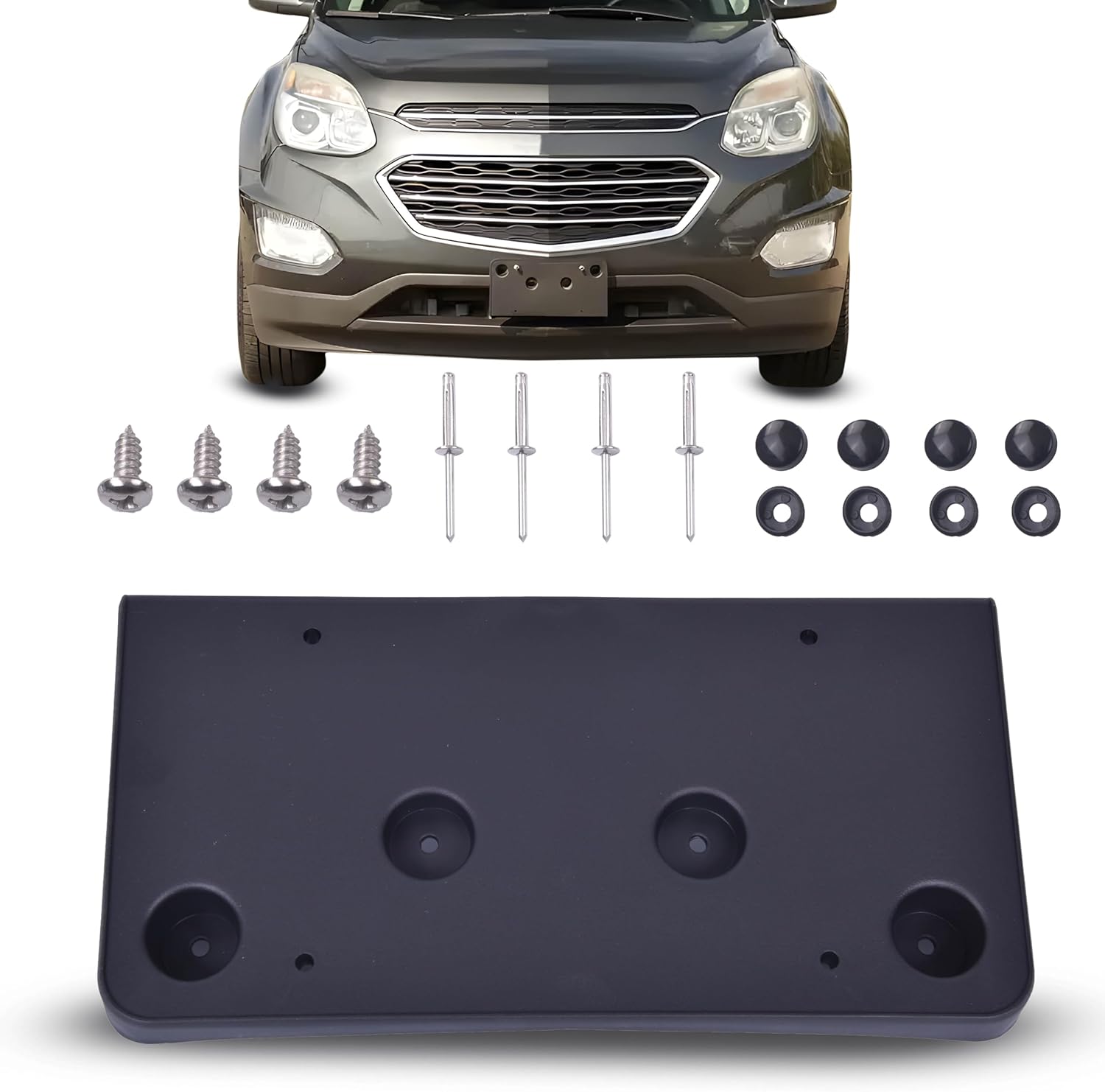 Front Bumper License Plate Brackets Mounting Holder Frame for 2016 2017 Chevrolet Equinox,Replacement for GM1068197 23476043