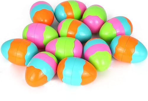 JOYIN 12 huevos de Pascua de plástico, conchas vacías rellenables para caza de Pascua, huevo sorpresa para fiesta de Pascua, regalos de cesta de