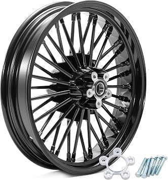 TOFR 18x3.5 Rear Wheel Rim Cast Big Fat Spoke Gloss Black 18inch For Harley Non-ABS FLSTC Heritage Softail Classic FLSTN Deluxe 2008-2017 2009 2010 2011 2012 2013 2014 2015 2016 FLS Slim 12-17