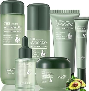 Avocado Skin Care Set for Women, 6-In-1 Skincare Gift Set With Facial Cl...