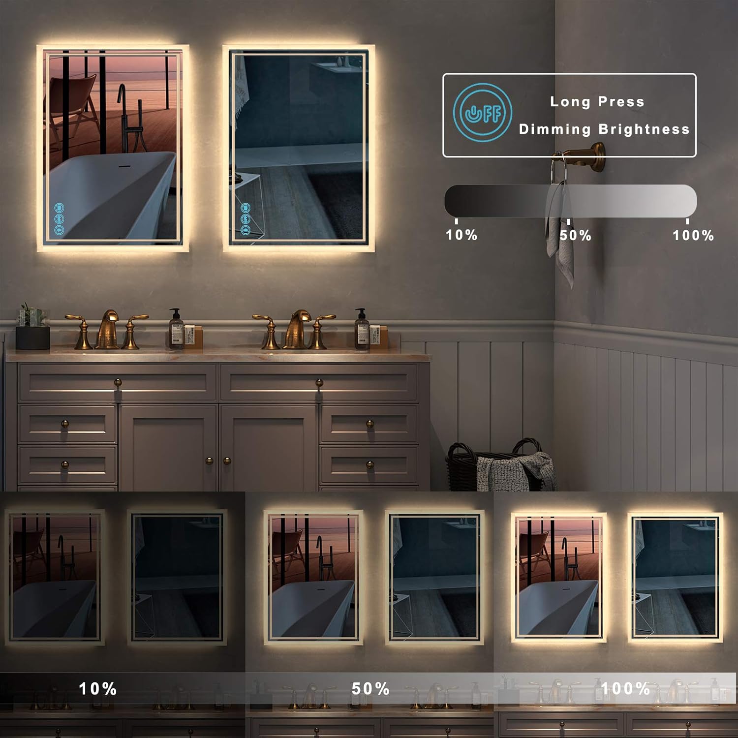 Flаѕh Sаlе Buу 1 gеt 1 JORYOO 32x24 inch Anti-Fog Lighted Bathroom Mirror, 5000 High Lumen LED Wall Vanity Mirror, Anti-Fog Separately Control LED Wall Mounted Mirror, Adjustable Color Temperature&Brightness, ETL&UL Listed 80% оƒƒ Dіѕсоunt JORYOO 32x24 inch Anti-Fog Lighted Bathroom Mirror, 5000 High Lumen LED Wall Vanity Mirror, Anti-Fog Separately Control LED Wall Mounted Mirror, Adjustable Color Temperature&Brightness, ETL&UL Listed