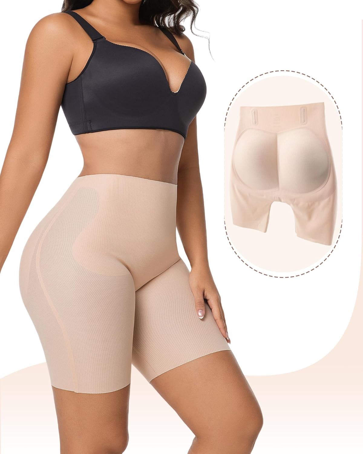 Padded Underwear Butt Lifting Panties Butt Lifter Built-In Fake Butt Pads Tummy Control Shapewear for Women - Image 2