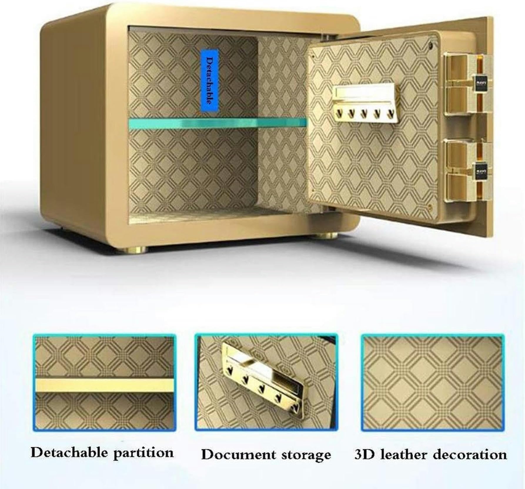 Caja Fuerte Antirrobo Completamente De Acero, Caja Fuerte con Contraseña para Huellas Dactilares, Cerradura Electrónica contra Incendios con Huella Dactilar, Caja De Combinación Digital para El Cerdo