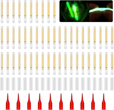 50Pcs Fishing Glow Stick Fluorescent Light Rod Tip Glow Sticks Night Fishing Light Sticks Fishing Supplies
