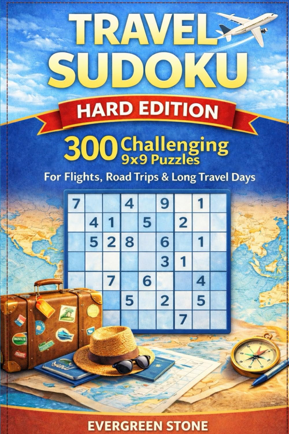Travel Sudoku: Hard Edition: 300 Challenging 9×9 Puzzles for Flights, Road Trips & Long Travel Days
