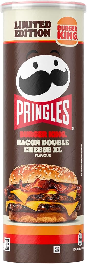 Pringles Burger King Bacon Double Cheese XL Flavour Sharing Crisps 165g
