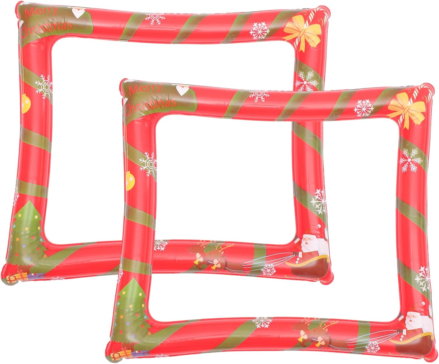 MAGICLULU 2pcs Christmas Inflatable Photo Holder Fun Party Props for Photo Booth Bright Frame for Holiday Celebrations Safe Pet Material for Unique Memories