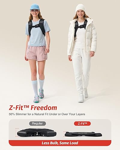 Miniatura 4 de ZELUS Chaleco con peso lavable, chaleco con peso de hierro suave Z-Fit para mujeres y hombres, chaleco de peso de 5/10/15 libras con rayas Negro