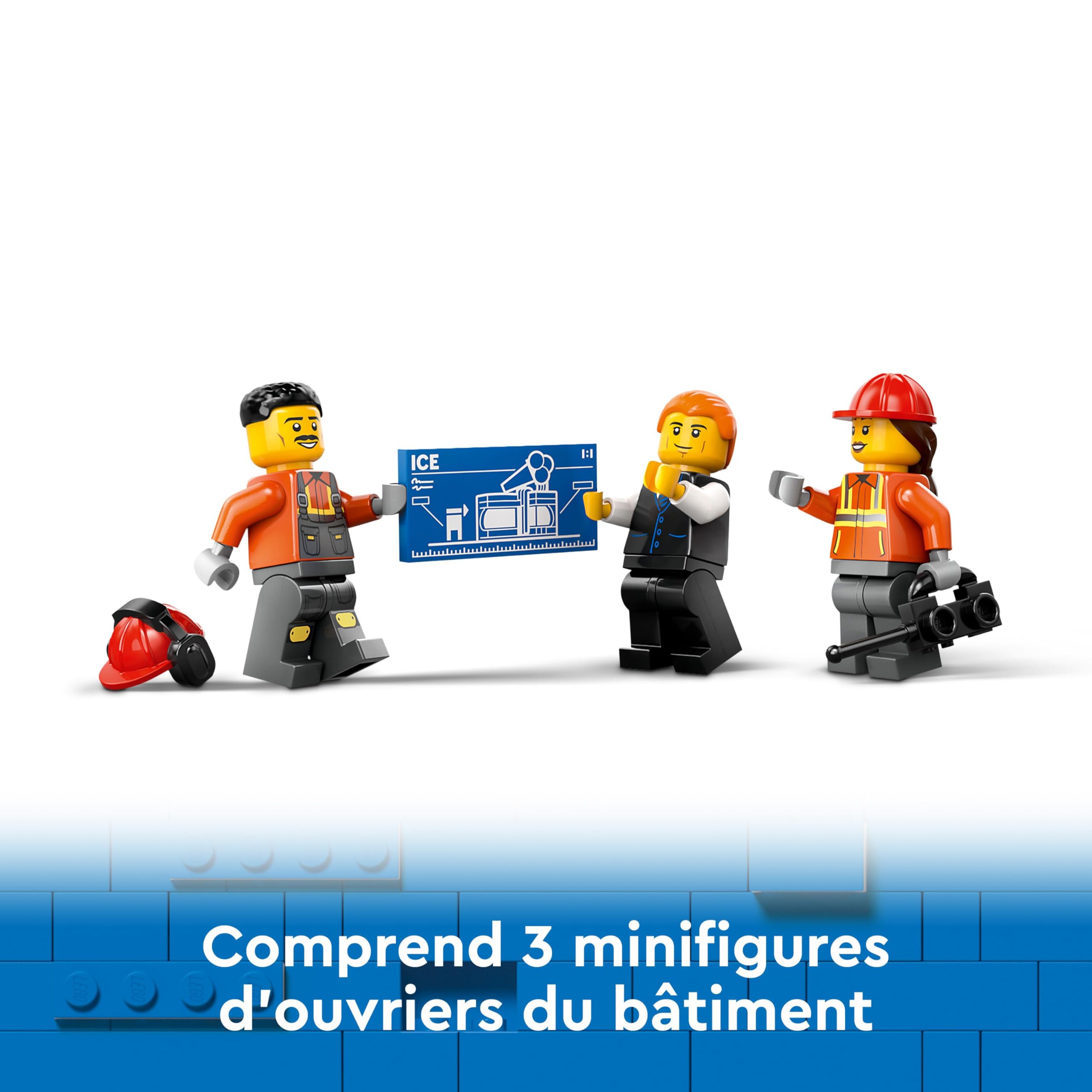 LEGO City La Pelleteuse de Chantier Jaune, Jouet pour Enfants Garçons et Filles dès 8 Ans, Idée de Cadeau d’Anniversaire, Minifigurines de Conducteur, Ouvrier et Architecte 60420