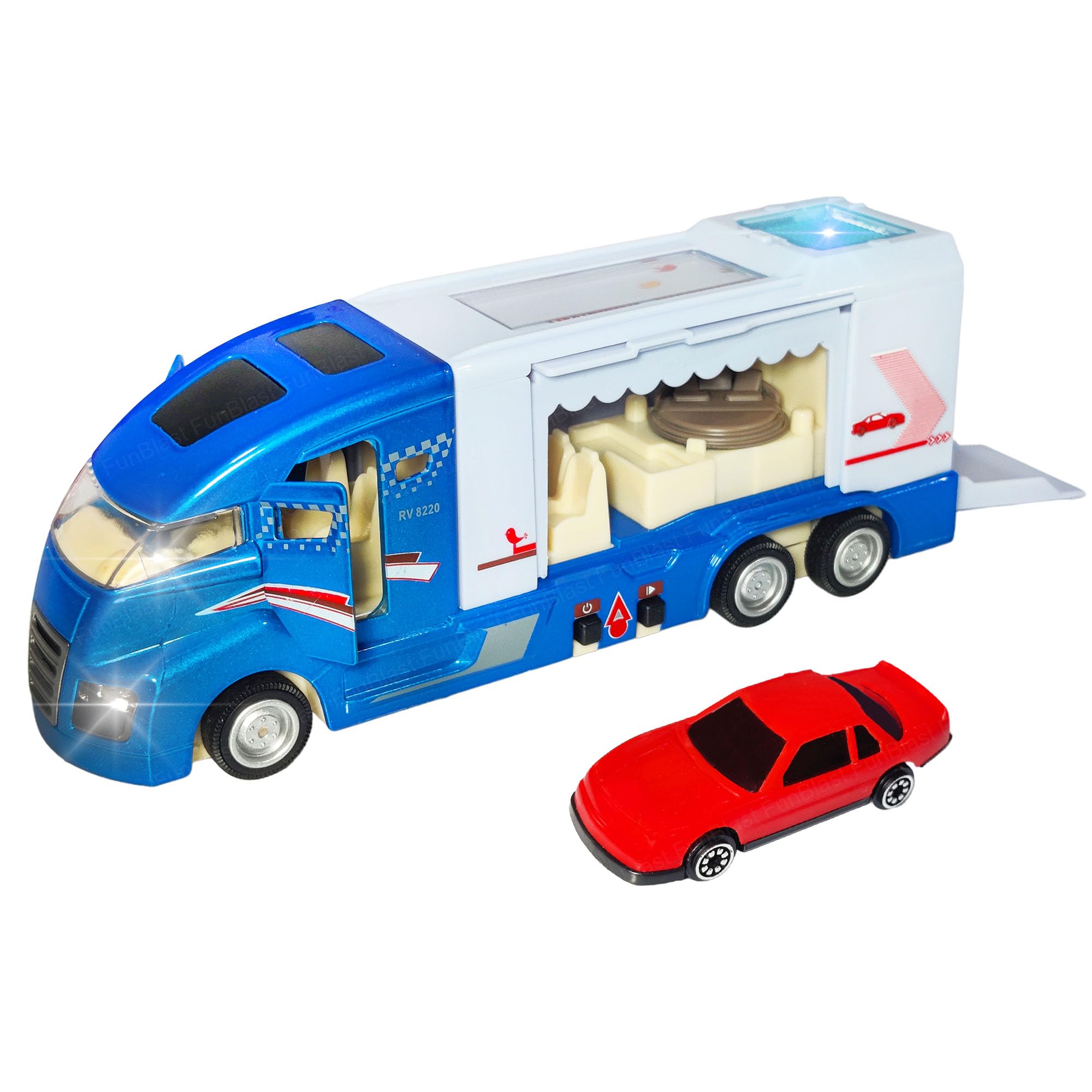 FunBlast Touring Van Toy – Diecast Model Toy Van with Back Door Mini Car, Friction Power Metal Travel Car Toy with Light and Sound Effects, Pull Back Toys, Model Alloy Vehicles Toys for Kids (Blue) (B0D76DR3NY) Amazon Price History, Amazon Price Tracker