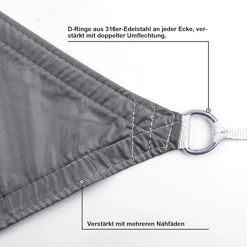 SUNNY GUARD Velă de soare impermeabilă triunghiulară 3 x 3 x 3 m, antracit, protecție UV și intemperii pentru balcon, terasă, grădină