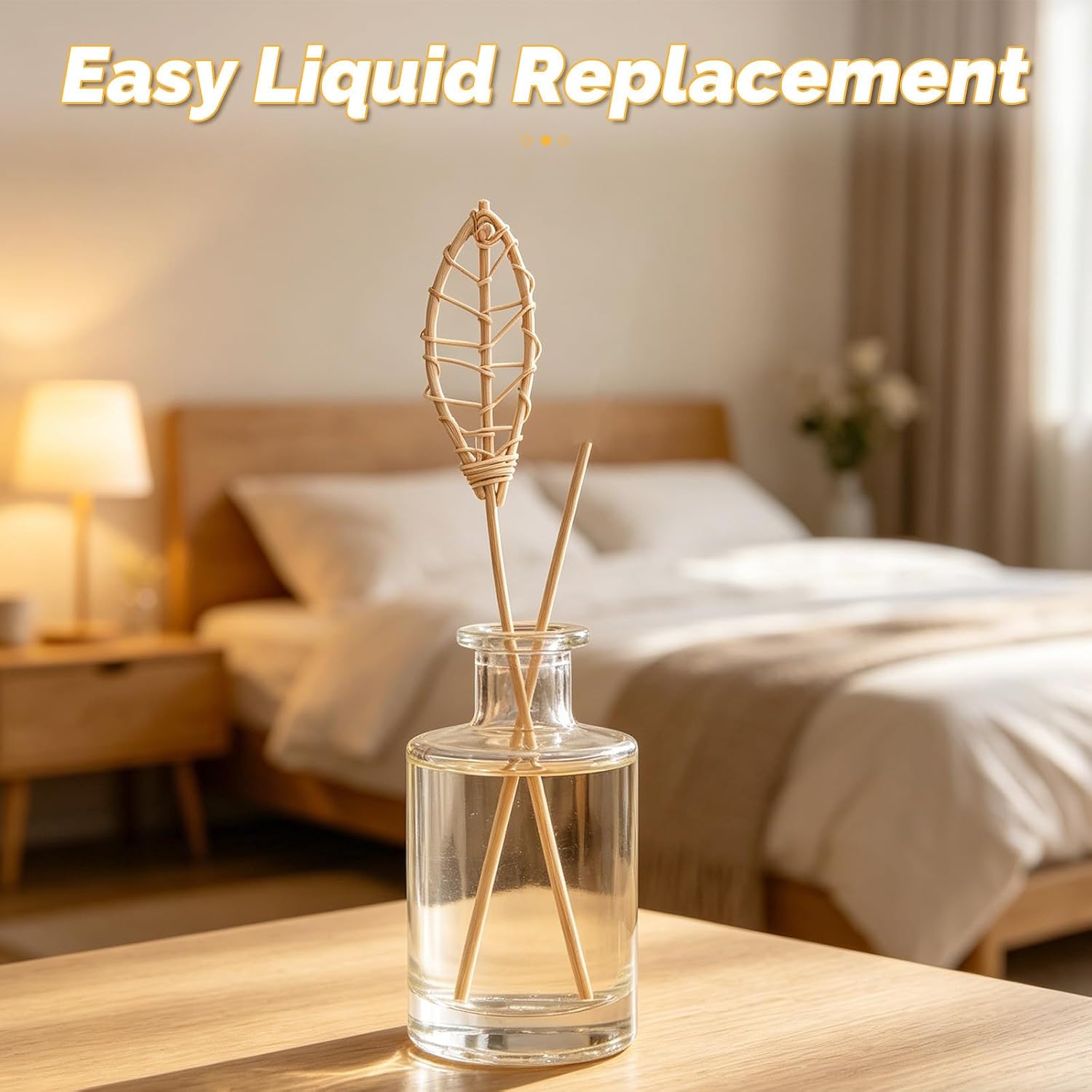 Reed Diffuser Sticks 20pcs Wood and PE Aroma for Bedroom Home