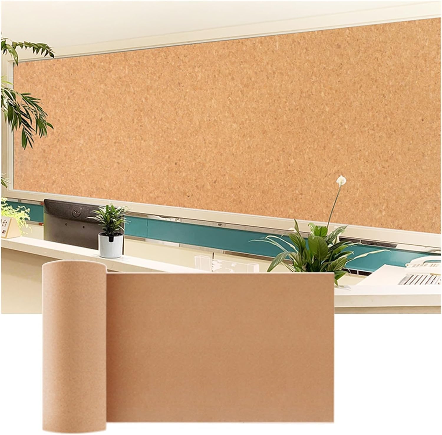 Rotolo di Sughero per progetti Fai da Te, bacheche in Sughero Senza Cornice, Decorazioni da Parete, Decorazioni per cucine e Bar, Articoli per l'artigianato, 1,22 x 2,46 m (6 mm)