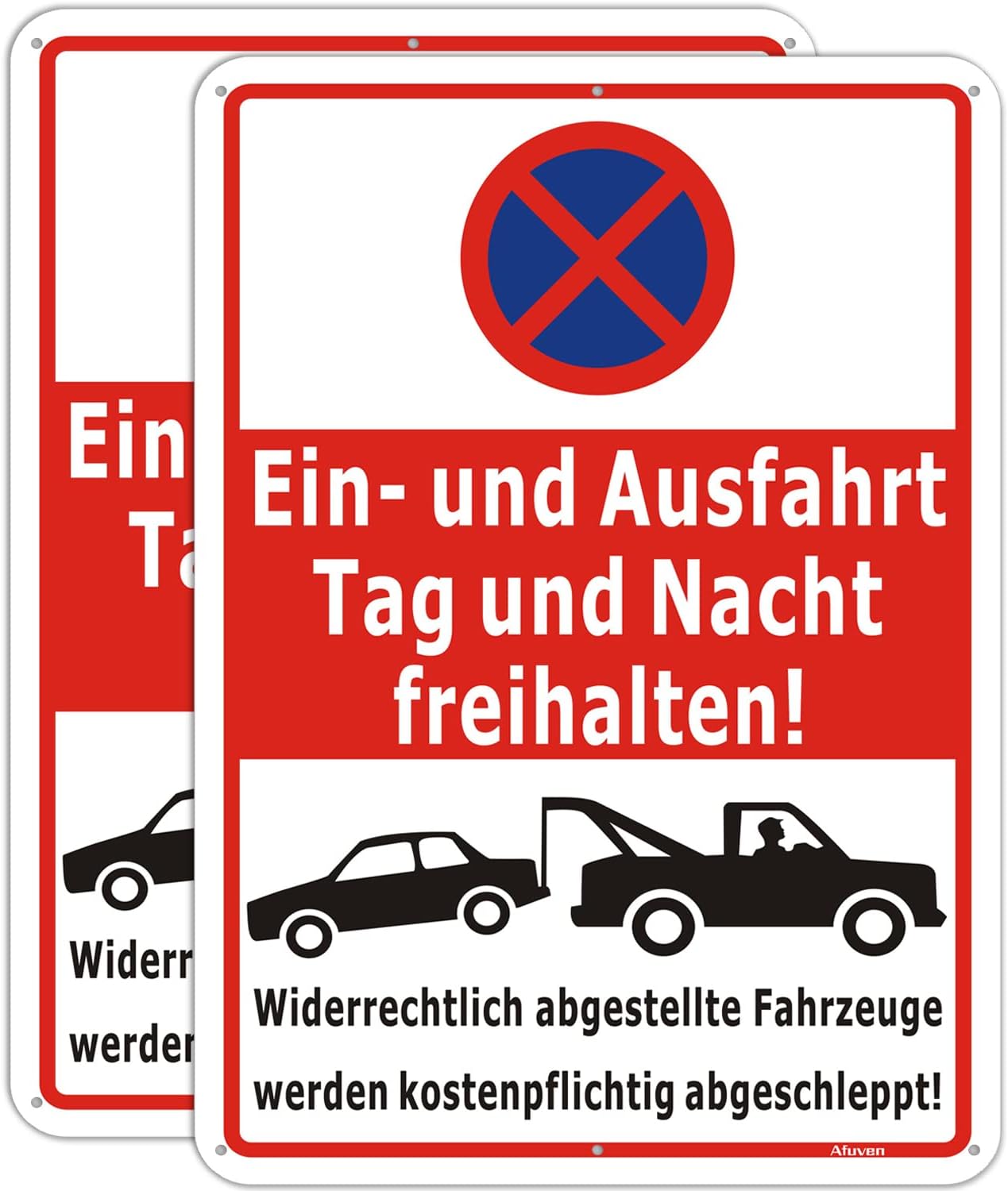 Einfahrt freihalten Schilder Metall 35x25cm Ein und Ausfahrt Tag und Nacht freihalten Schild