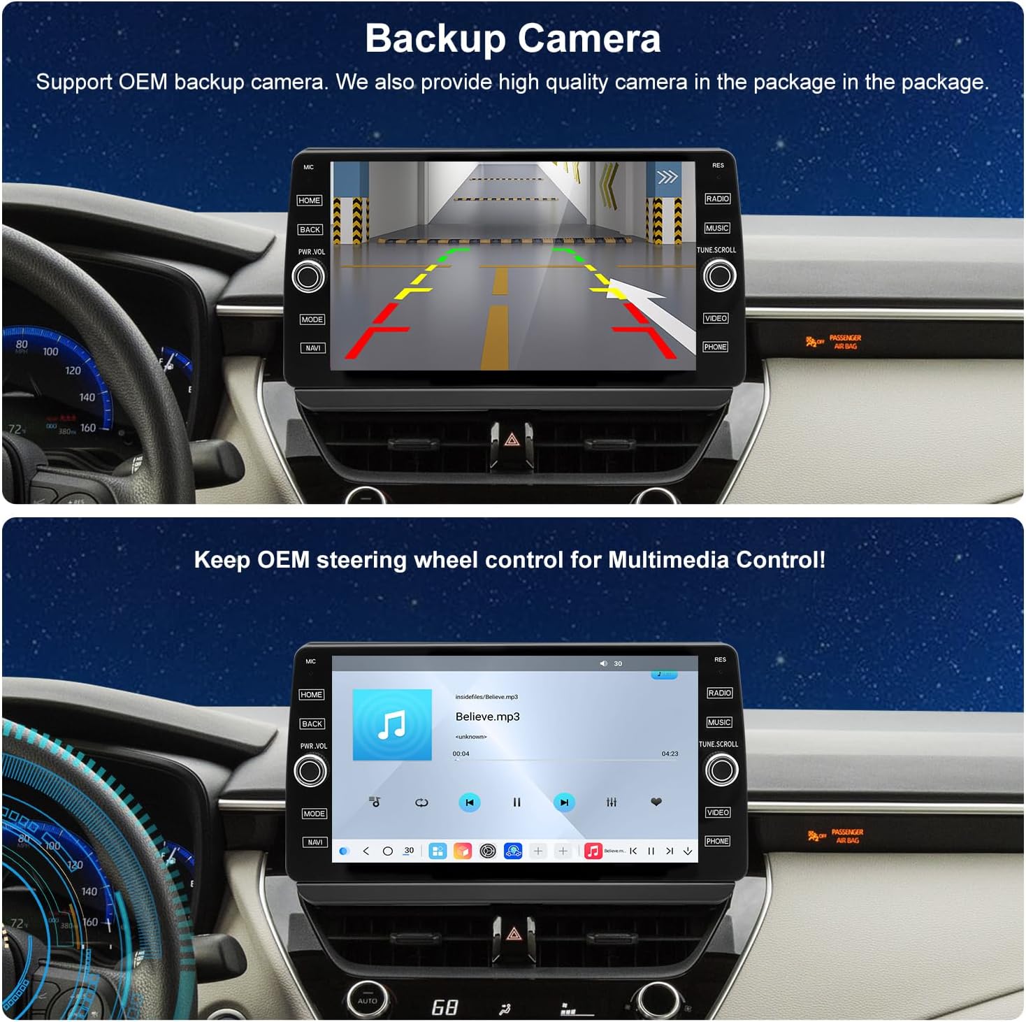 4G LTE QLED Radio for Toyota Corolla 2020 2021 2022 Upgrade,8-Core CPU Touch Screen Stereo,Wireless CarPlay & Android Auto,Support OEM SWC and Camera