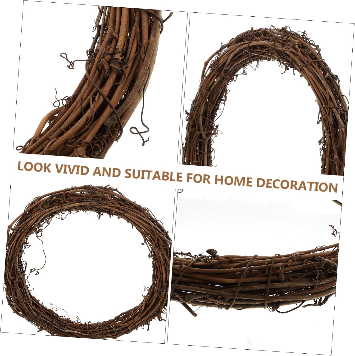 PRETYZOOM 3pcs Garland Vine Rattan Woven Wreath for Home Decor Chic Decorative Craft Supply for Weddings and Seasonal Events
