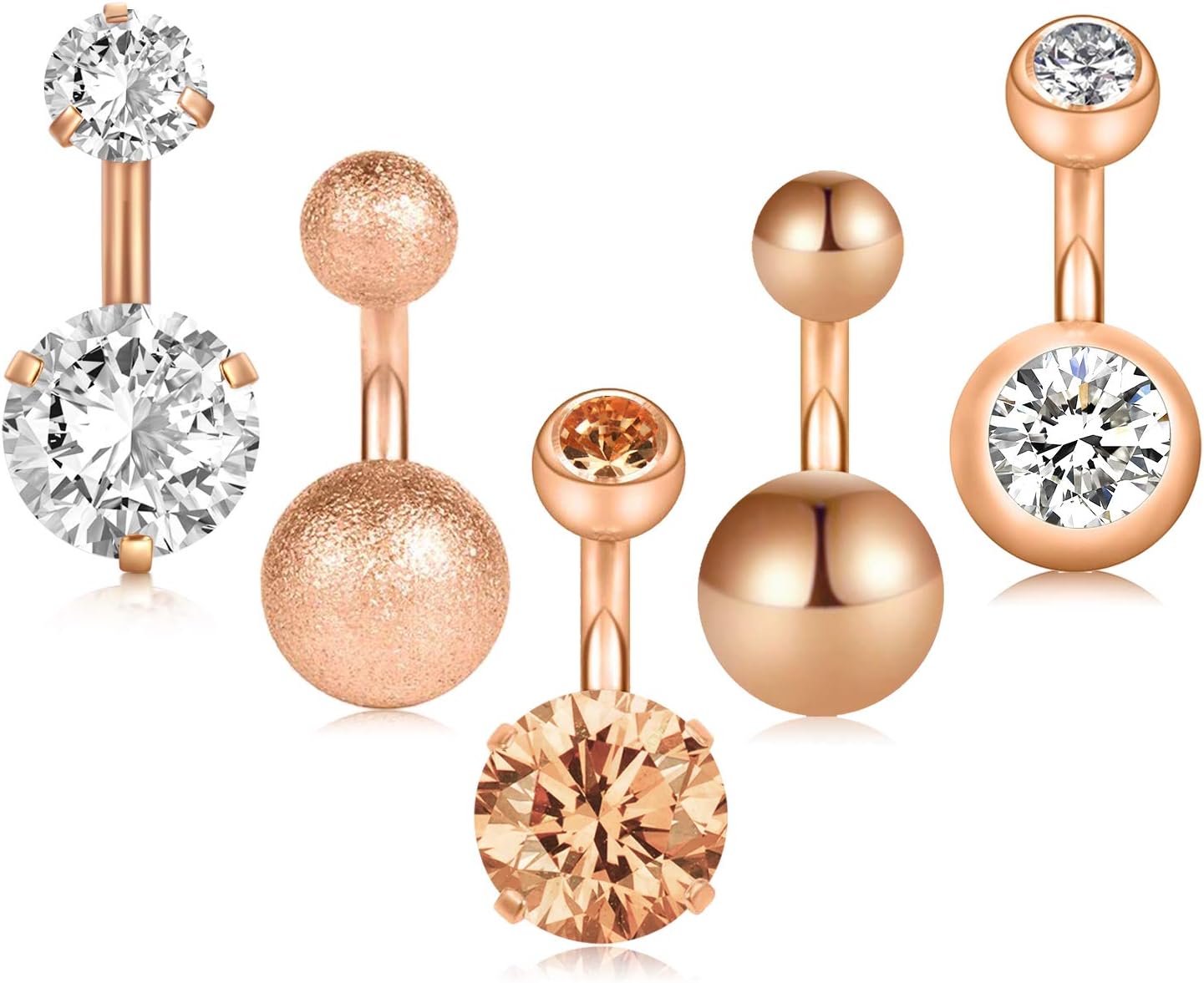 Zolure 14G Belly Button Ring Heart Diamond Belly Rings Surgical Steel Butterfly Belly Rings for Women 10mm Opal Navel Rings Green Navel Piercing Jewelry Belly Button Piercing Jewelry