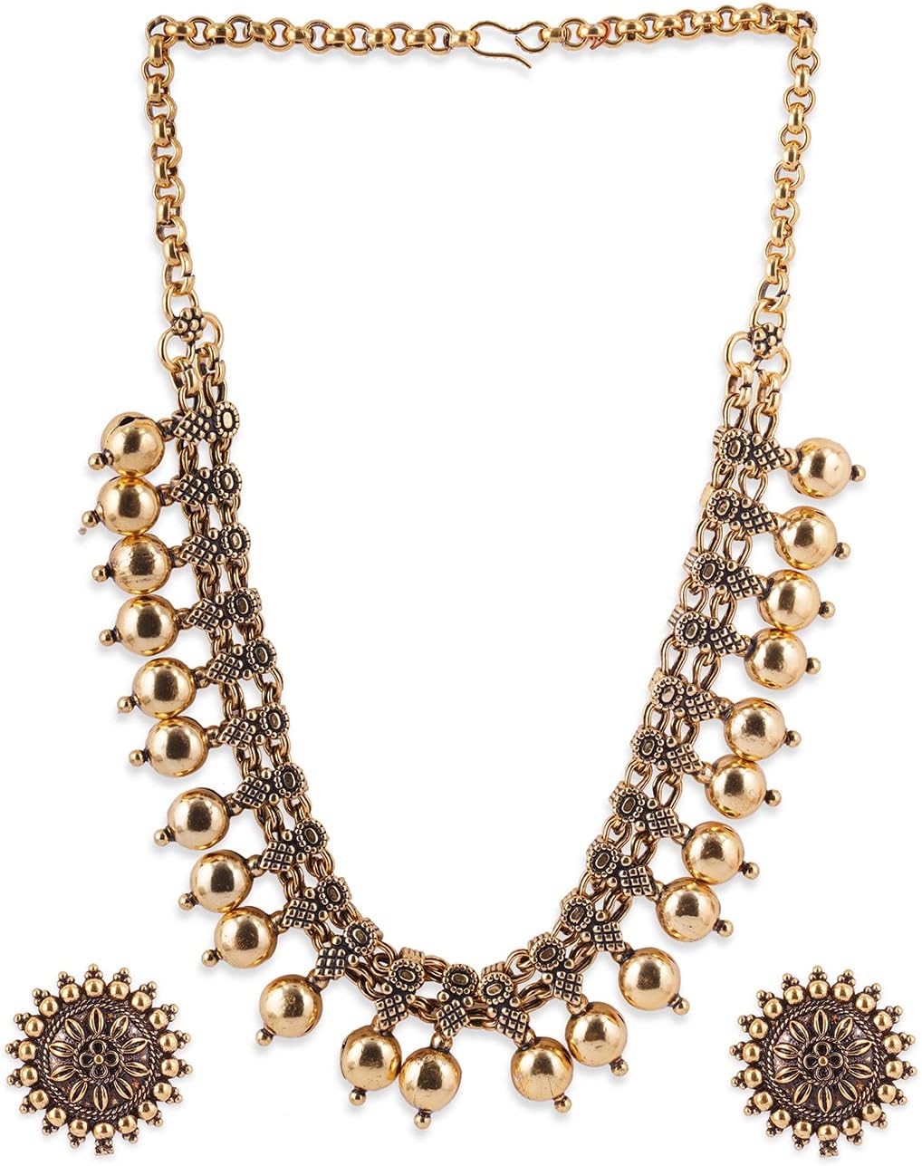 Binnis wardrobe Dual toned hand made textured choker Jewellery set