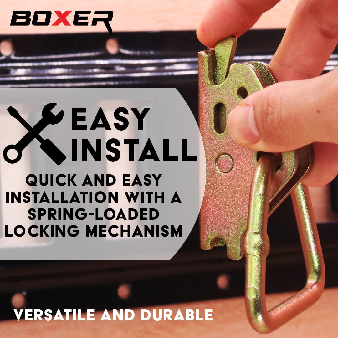 BoxerTool Steel E-Track Delta Ring (20 Pack) E-Track O Ring Tie-Down Anchors, Secure Cargo in Enclosed/Flatbed Trailers, Trucks, Vans, 4,000lb Breaking Strength
