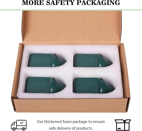 Miniatura 6 de Juego de 4 zapatos de cerámica para parrilla de huevo grande de color verde, zapatos de parrilla para barbacoa utilizados para colocar la parrilla