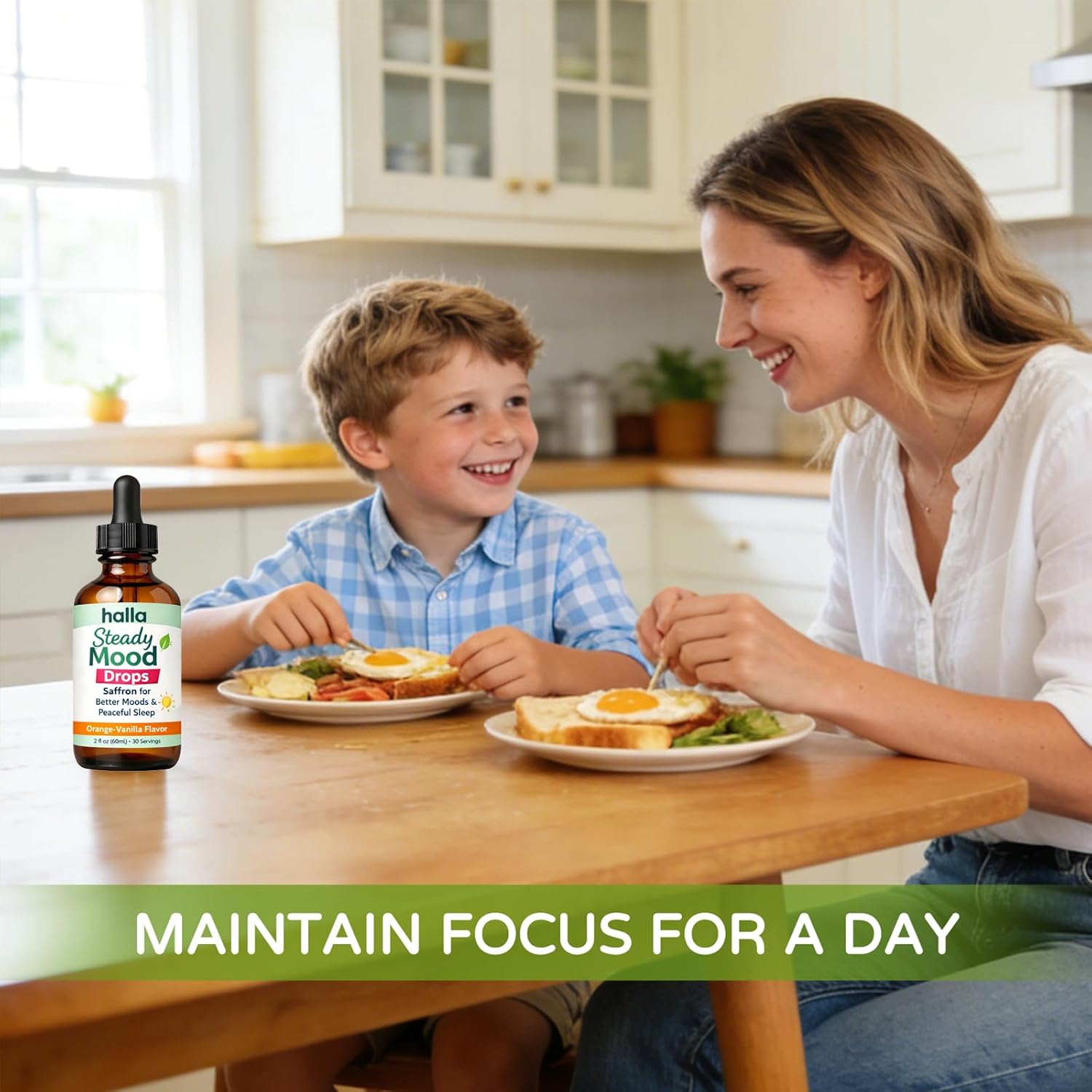 Halla Steady Mood Drops, Orange-Vanilla Flavor, Liquid Formula with Pine Bark Extract(1pcs)