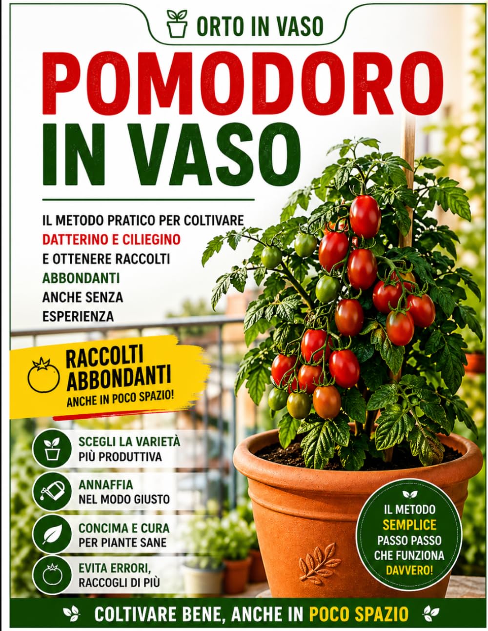 Pomodoro in vaso: Il metodo pratico per coltivare datterino e ciliegino e ottenere raccolti abbondanti anche senza esperienza (Orto in Vaso)