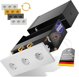 Elder Welder® Steckdosen Safe Tresor | kompatibel mit jeder Schuko Dreifachsteckdose | Mini Safe mit Schlüssel als Geldversteck, Geheimfach & Geheimversteck