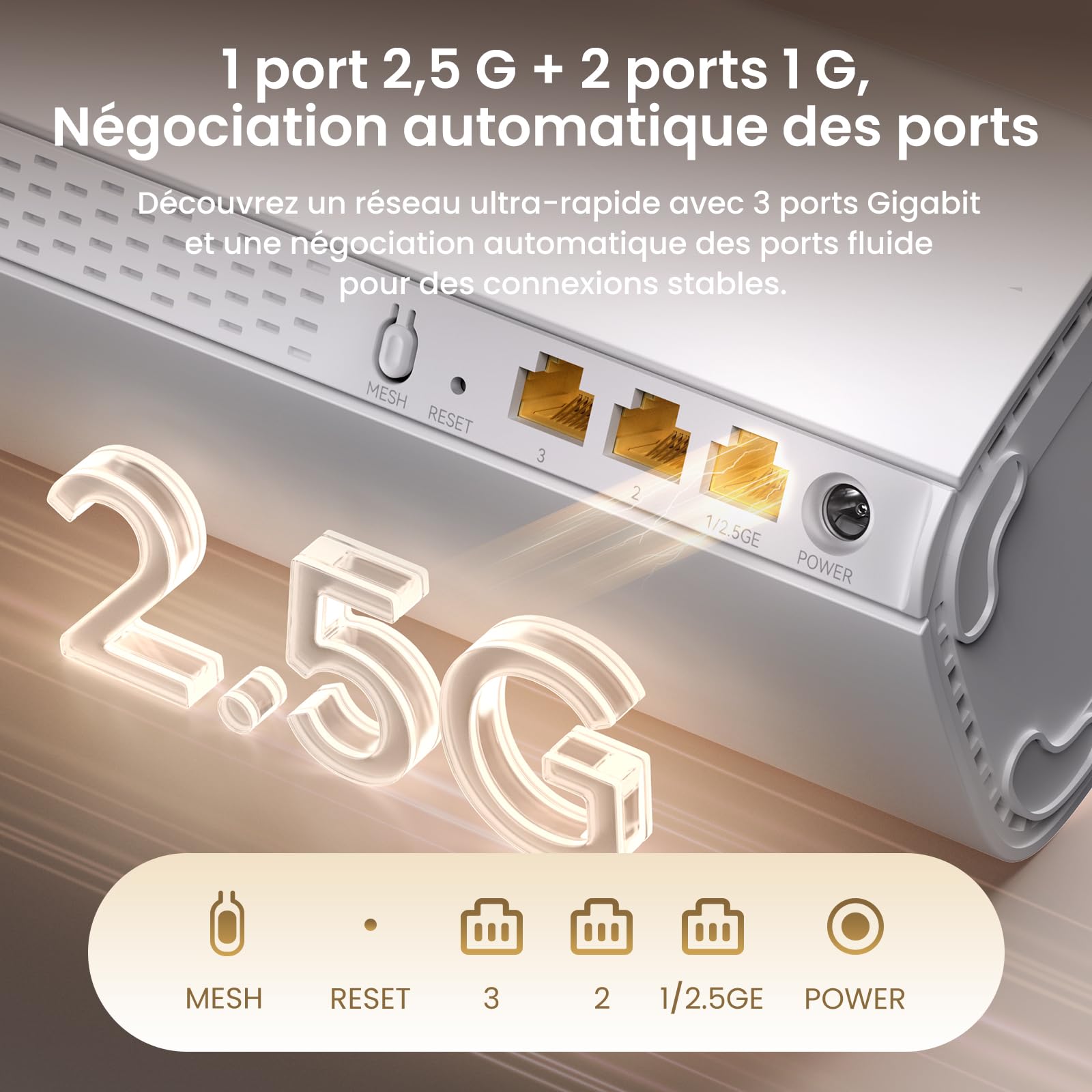 Tenda ME6 Pro WiFi 7 Mesh System - BE5100 Dual Band (2.4GHz: 688Mbps, 5GHz: 4323Mbps), Wide Coverage, 1×2.5G and 2×1G Gigabit Ports, Easy Mesh, Transparent Roaming, VPN, NFC, Pack of 3