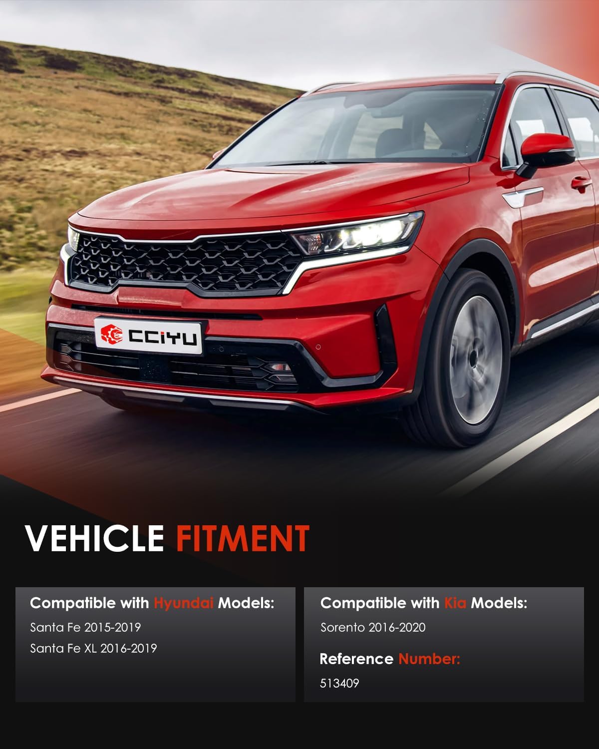 cciyu Wheel Hub Bearing Assembly 2pcs Front Left Right 5 lugs Non-ABS 513409 BR930946 for Hyundai Santa Fe 2015-2019,for Hyundai Santa Fe XL 2016-2019,for Kia Sorento 2016-2020 Wheel Hubs