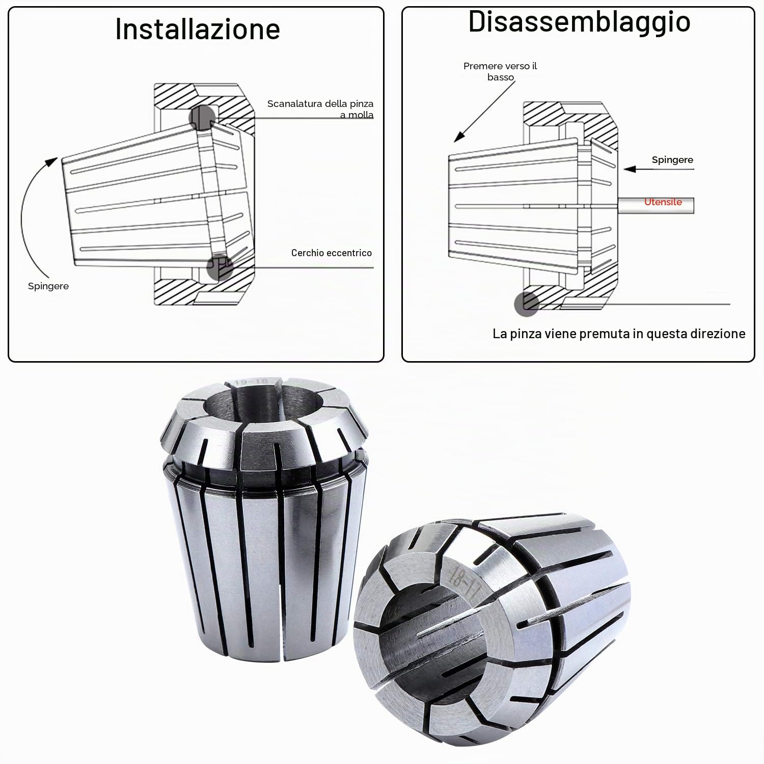 HSEAMALL - Set di 19 mandrini di precisione ER32, da 2 a 20 mm, per macchine a controllo numerico, per incisione e fresatura