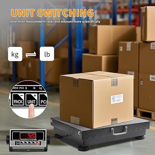 Miniatura 4 de Báscula postal resistente de 660 libras con acero, báscula digital versátil ultraduradera, para paquetesmascotasequipajealmacénoficinahuertopeso