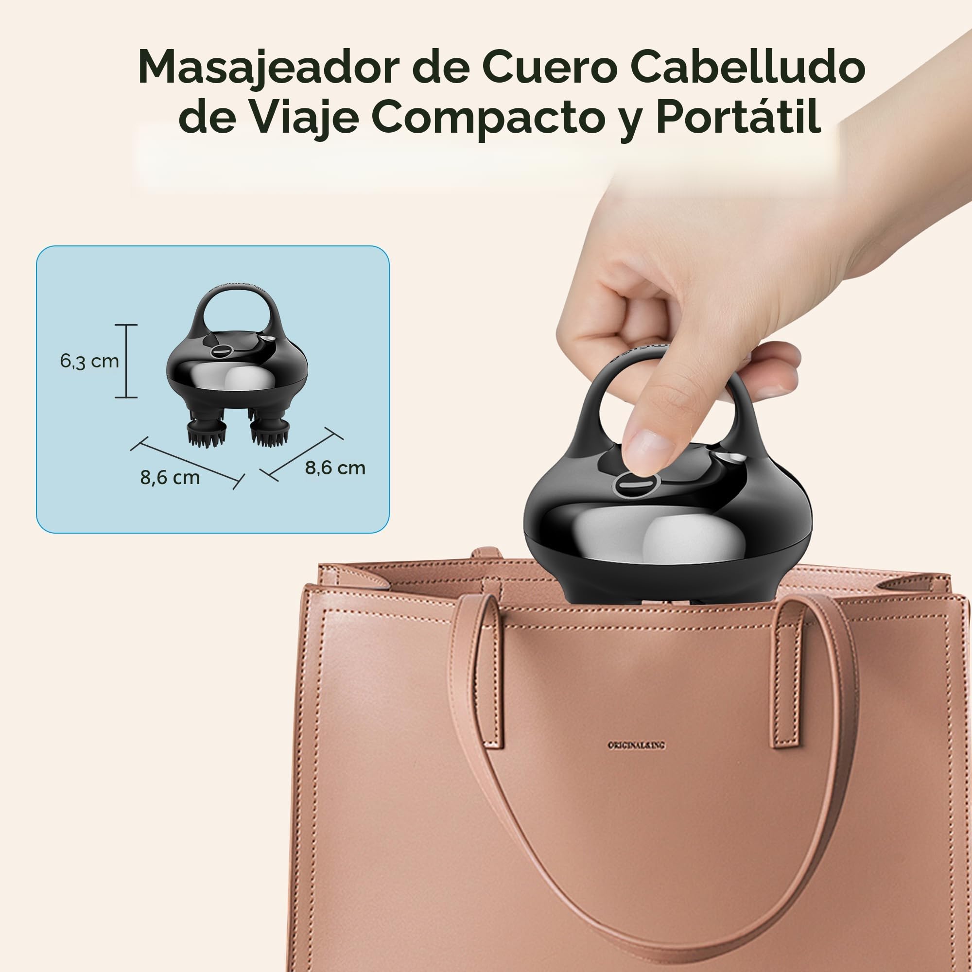 COMFIER Masajeador inalámbrico para el crecimiento del cabello con 3 modos de amasado, masajeador de cabeza impermeable con 8 garras para una limpieza profunda, rascador de cabeza, masajeador corporal