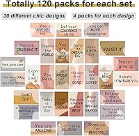 Vista 2 de Outus 120 tarjetas con citas motivacionales de motivación, agradecimiento, gratitud, motivación comercial, 30 estilos, 3.5 x 2 pulgadas