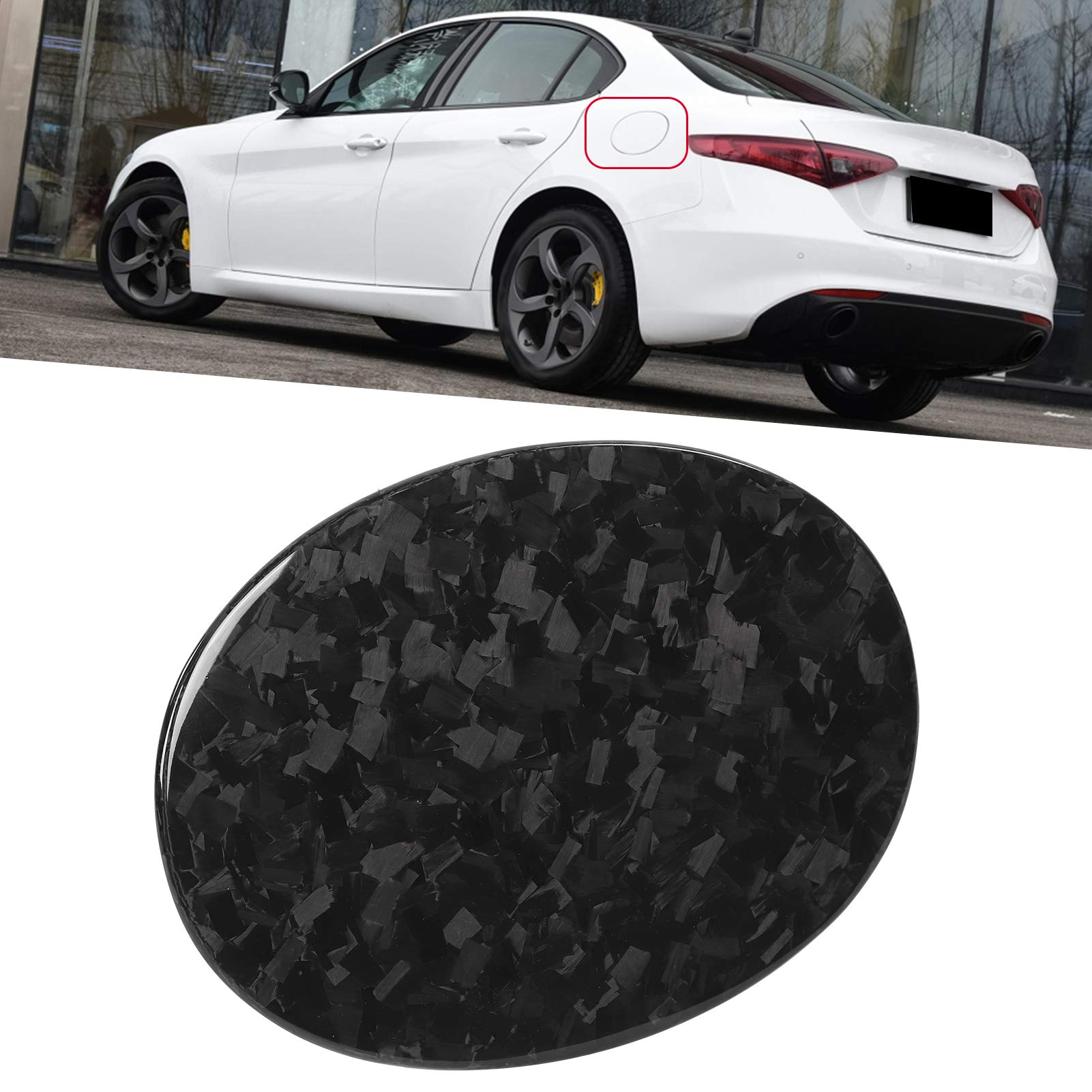 Revestimiento decorativo para la tapa del depósito de de fibra de carbono, pegatina para la tapa del tanque de gas para 2015–2020, fibra de carbono