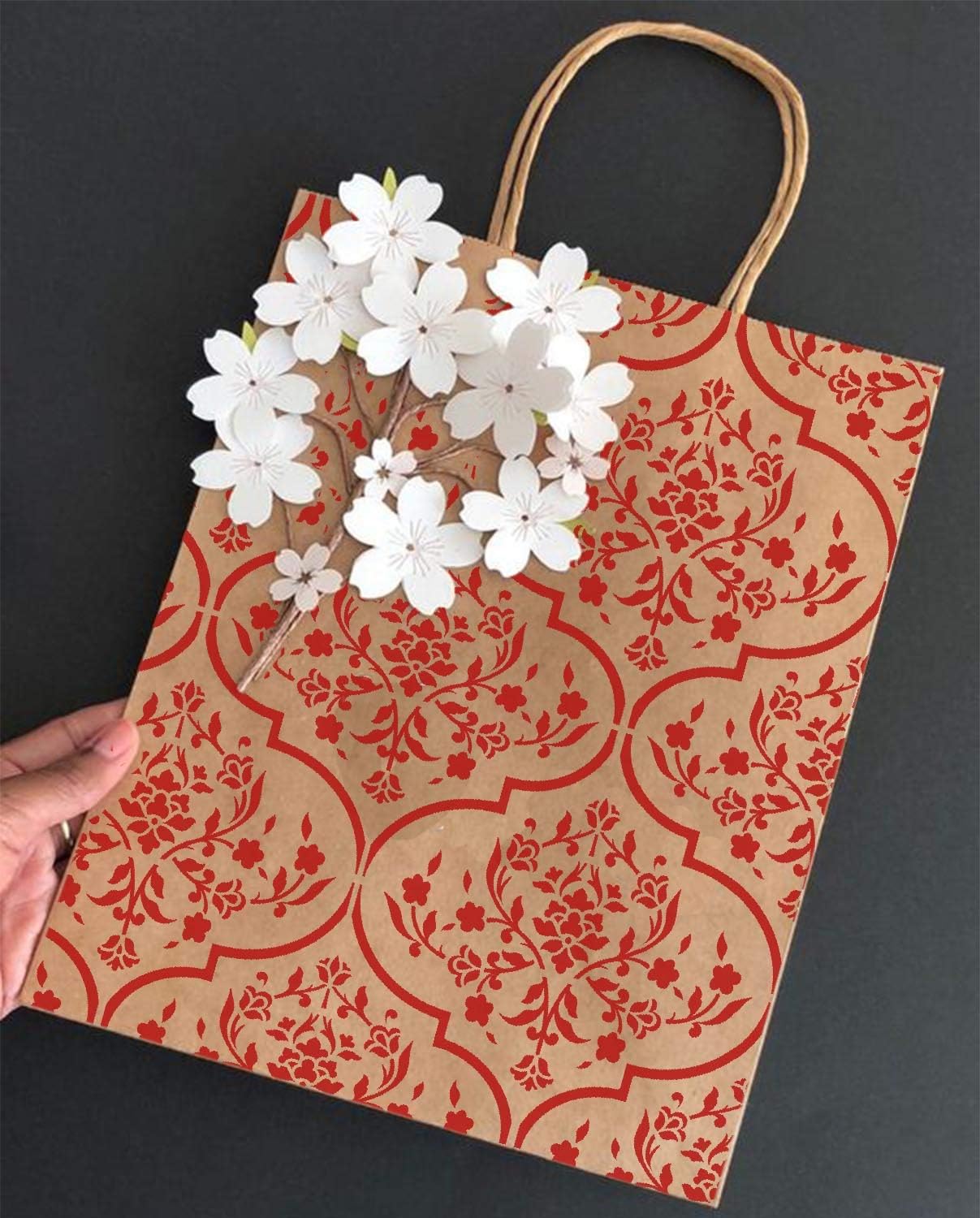 CrafTreat Reusable Moroccan Floral Trellis Stencils - 12x12 Inch - for Walls Furniture, Scrapbooking & Card Making - Image 3