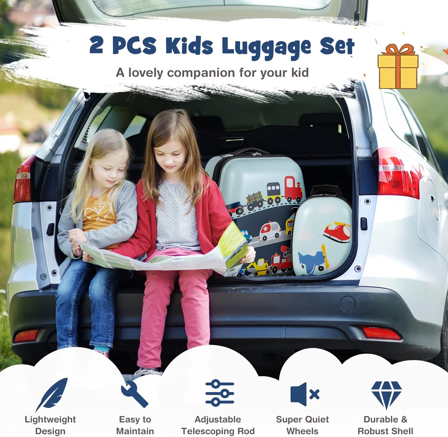 Goplus 2PC Kids Luggage, 12