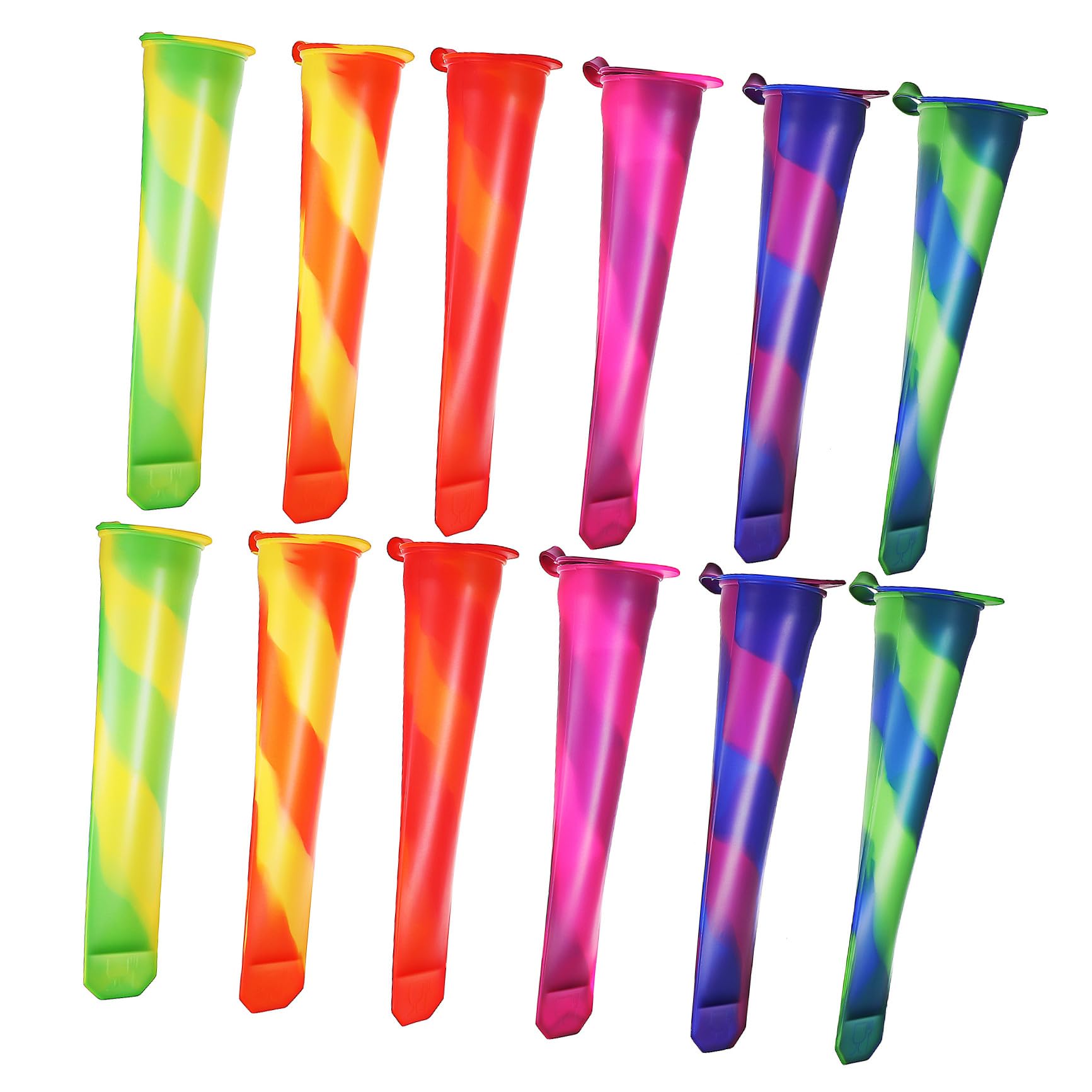 Luxshiny 12pièces Moules à Glace Silicone Moules à Yaourt Et Crème Glacée Pour Garçon Fille Et Adultes Flexibles Et Réutilisables