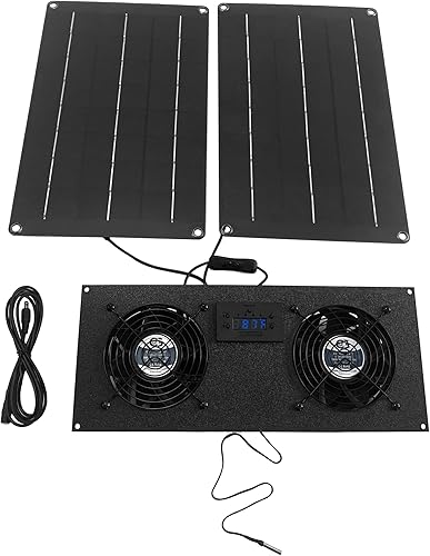 Coolerguys Kit de enfriamiento de ventilador de 4.724 x 1.496 in con termostato para casas rodantes, gallineros pequeños, invernaderos, casetas para