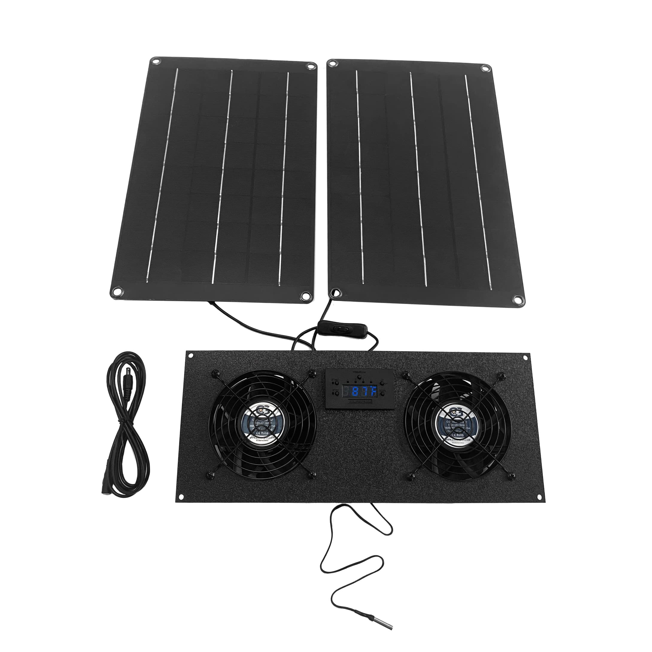 Coolerguys Dual Solar Powered 120x38mm Fan Cooling Kit