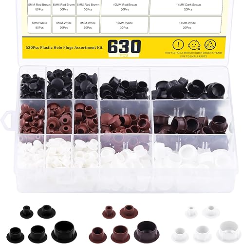 Mardatt 630 piezas de botones de plástico de 568100.551 in en la parte superior de los botones para enchufar los tapones del panel tipo empotrado