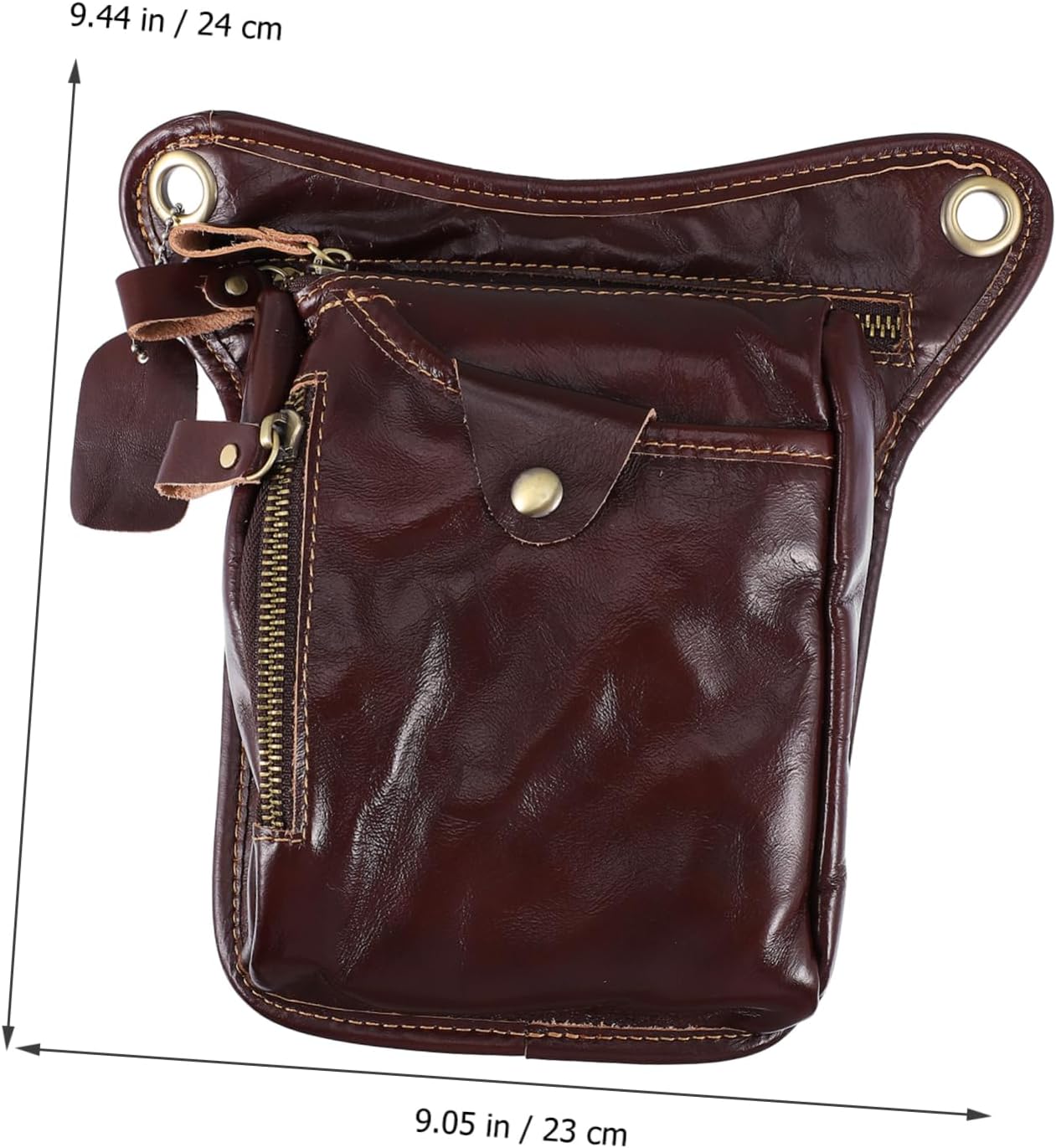 Vintage Cycling Phone Bag for Men Retro Outdoor Waist Pack Durable Pu Leg Pouch for Motorcycle Hiking Phone Wallet