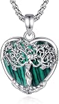 AEONSLOVE Collier arbre de vie avec cristal pour les femmes, Améthyste/Obsidienne/Turquoise/Moonstone/Bijoux en cristal pour femmes