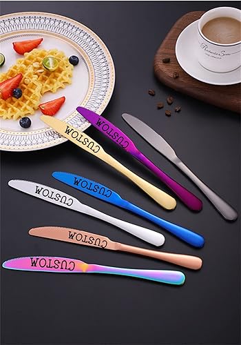 Miniatura 4 de Juego de cubiertos personalizado de acero inoxidable, con nombre grabado, cuchara, tenedores, nombres personalizados que se grabarán en tu vajilla,